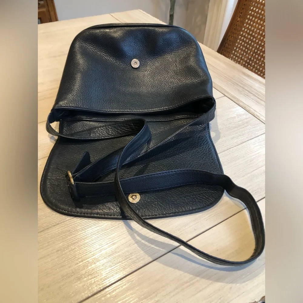 Coach Vintage Navy Blue Pebble Leather #4903 Sonoma Flap Crossbody Handbag - Picture 10 of 15